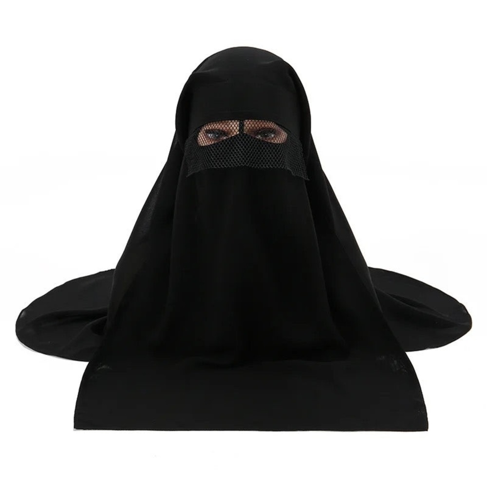 3 layared Niqab Saudi Niqab with nose string Islamic niqab face veil muslim